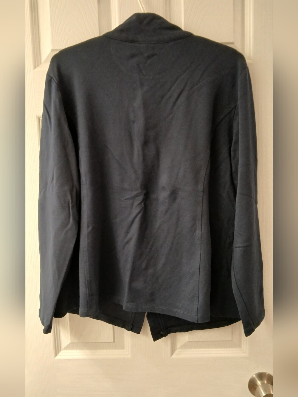 Christopher & Banks Asymmetrical Zip Jacket XL Dark Navy – Knit Utility Style - Picture 8 of 8